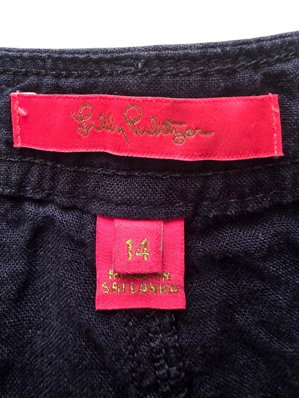 Lily Pulitzer Wide-Leg Navy Linen Pants Size 14 - Picture 2 of 12